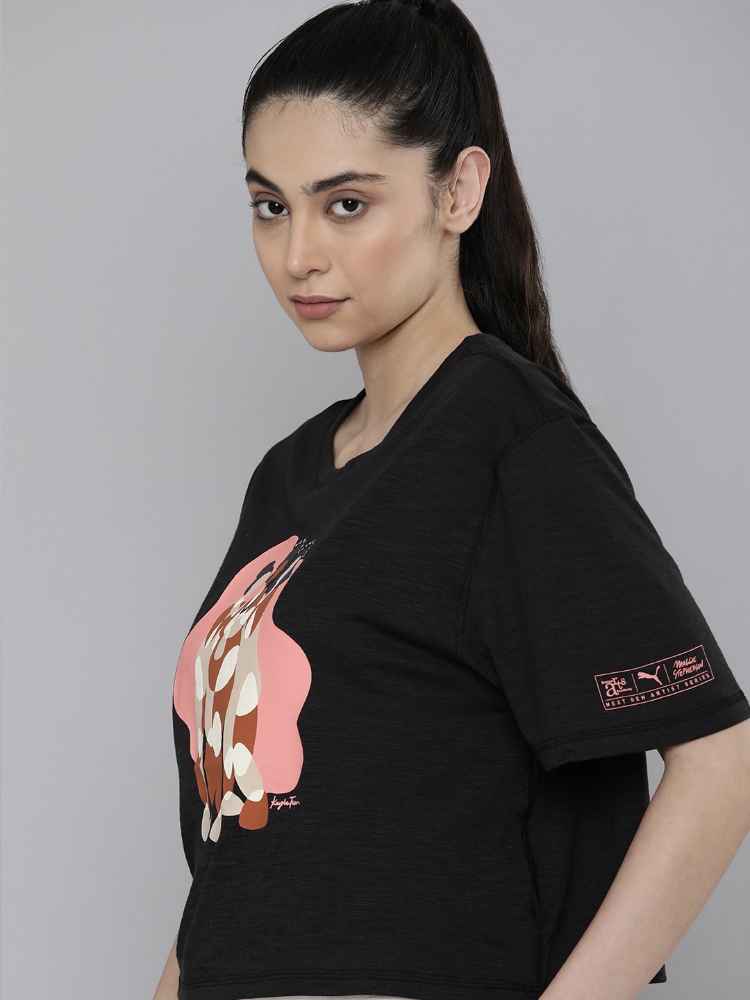 

Puma Women Black Printed NEXTGEN ARTIST SERIES Boxy T-shirt
