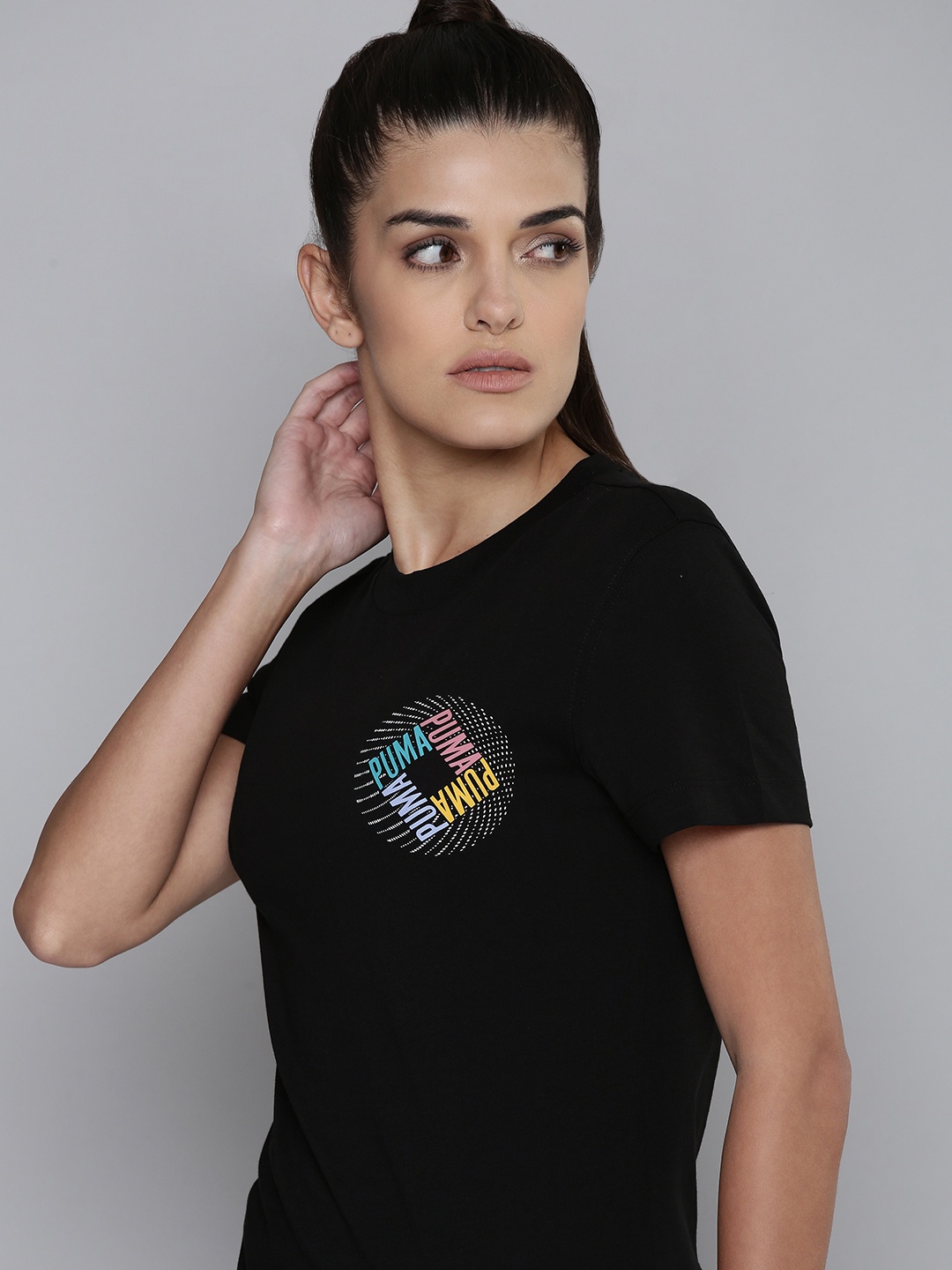

Puma Women Black Printed T-shirt