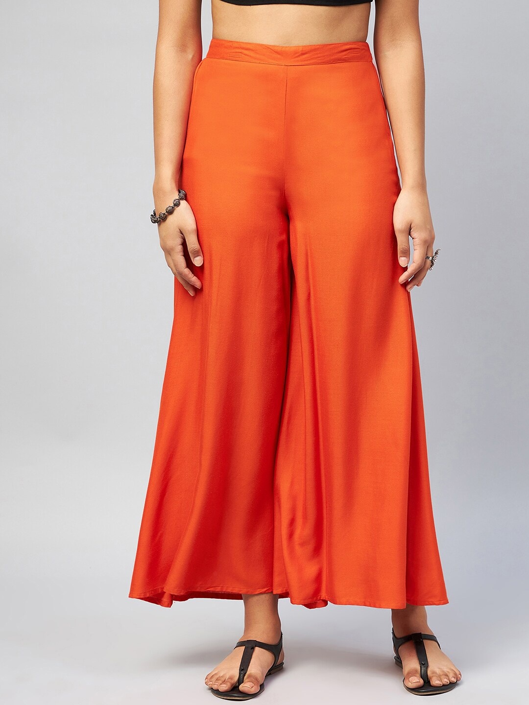 

InWeave Women Orange Flared Palazzos