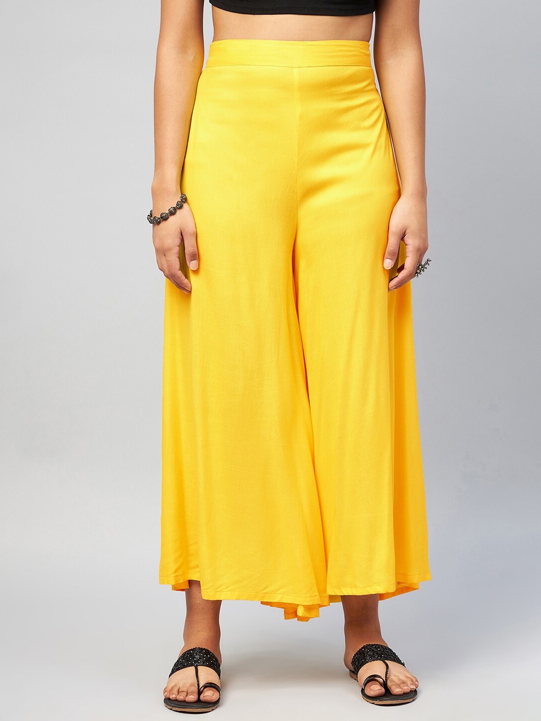 

InWeave Women Yellow Flared Ethnic Palazzos
