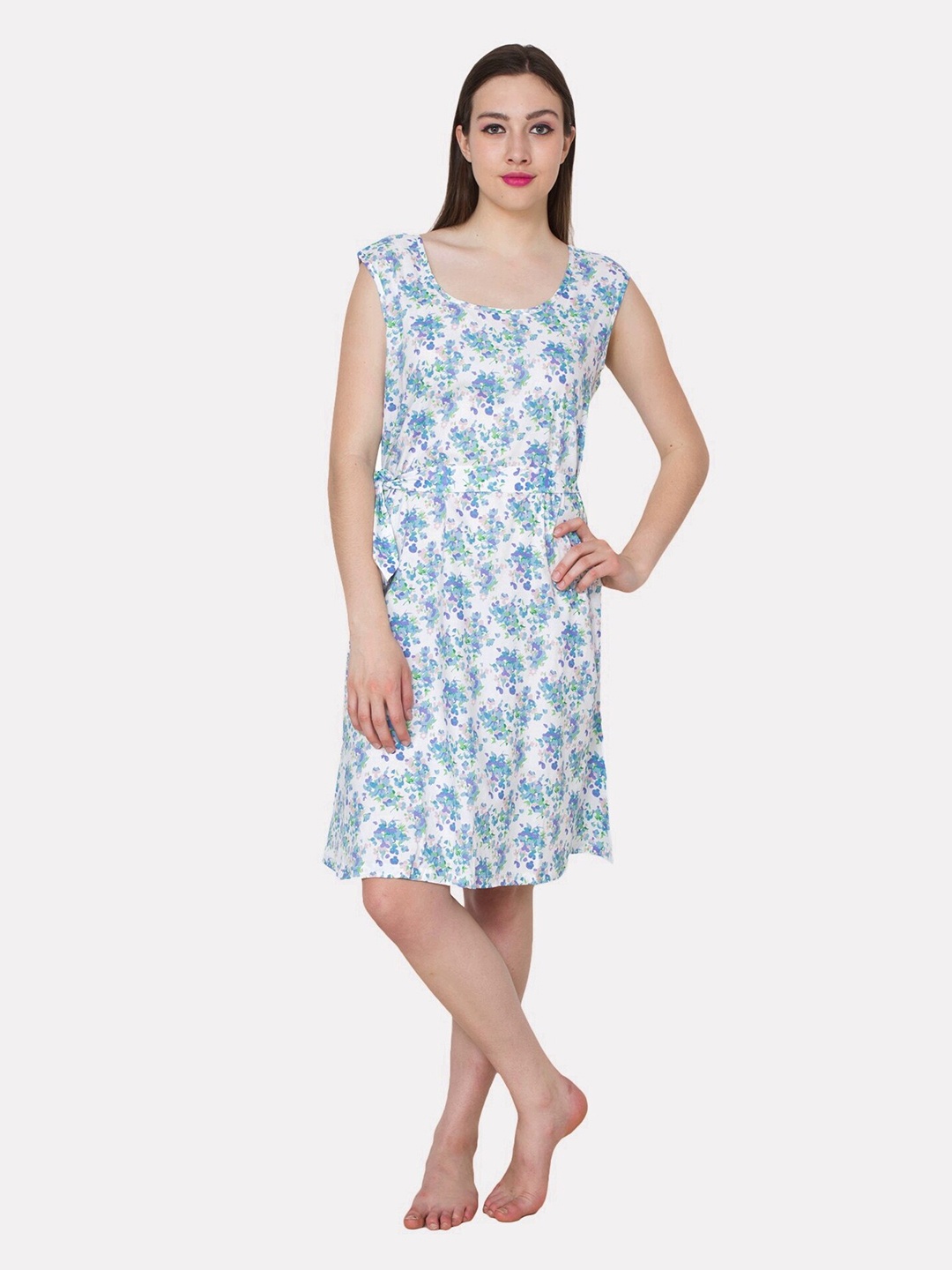 

PATRORNA White Printed Nightdress