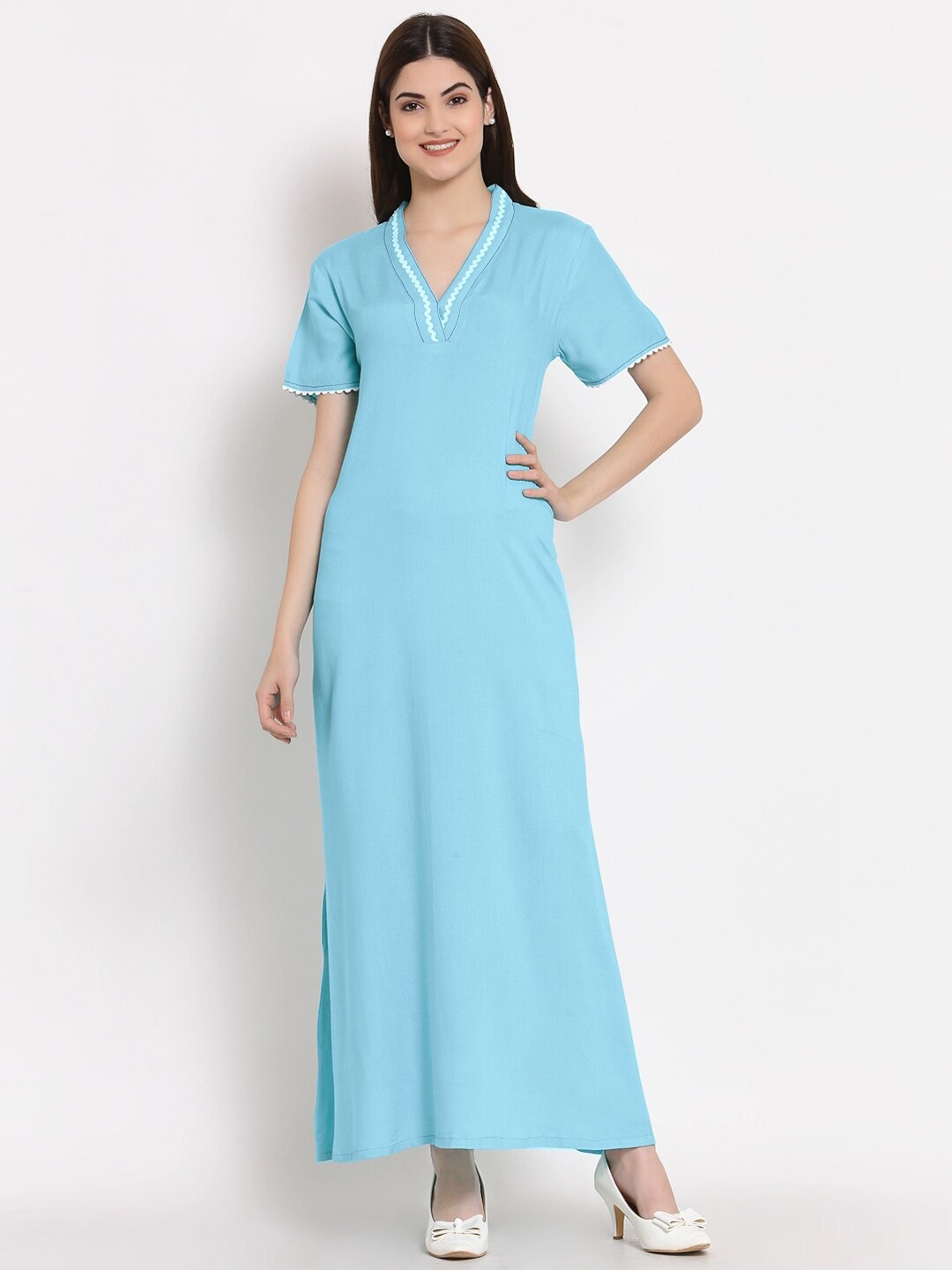 

PATRORNA Blue Maxi Nightdress