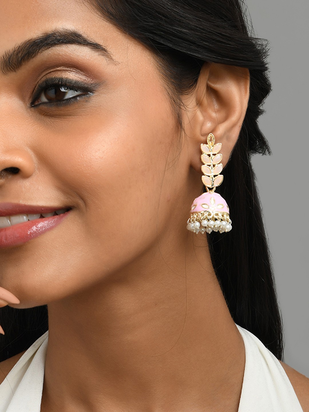 

Fida Gold-Toned Floral Jhumkas Earrings
