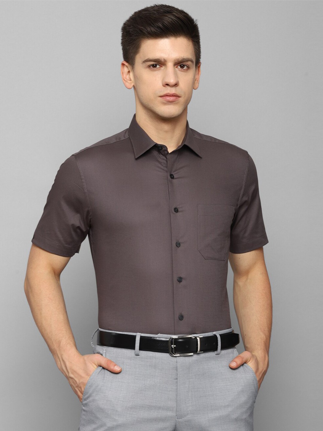 

Louis Philippe Men Grey Slim Fit Formal Shirt