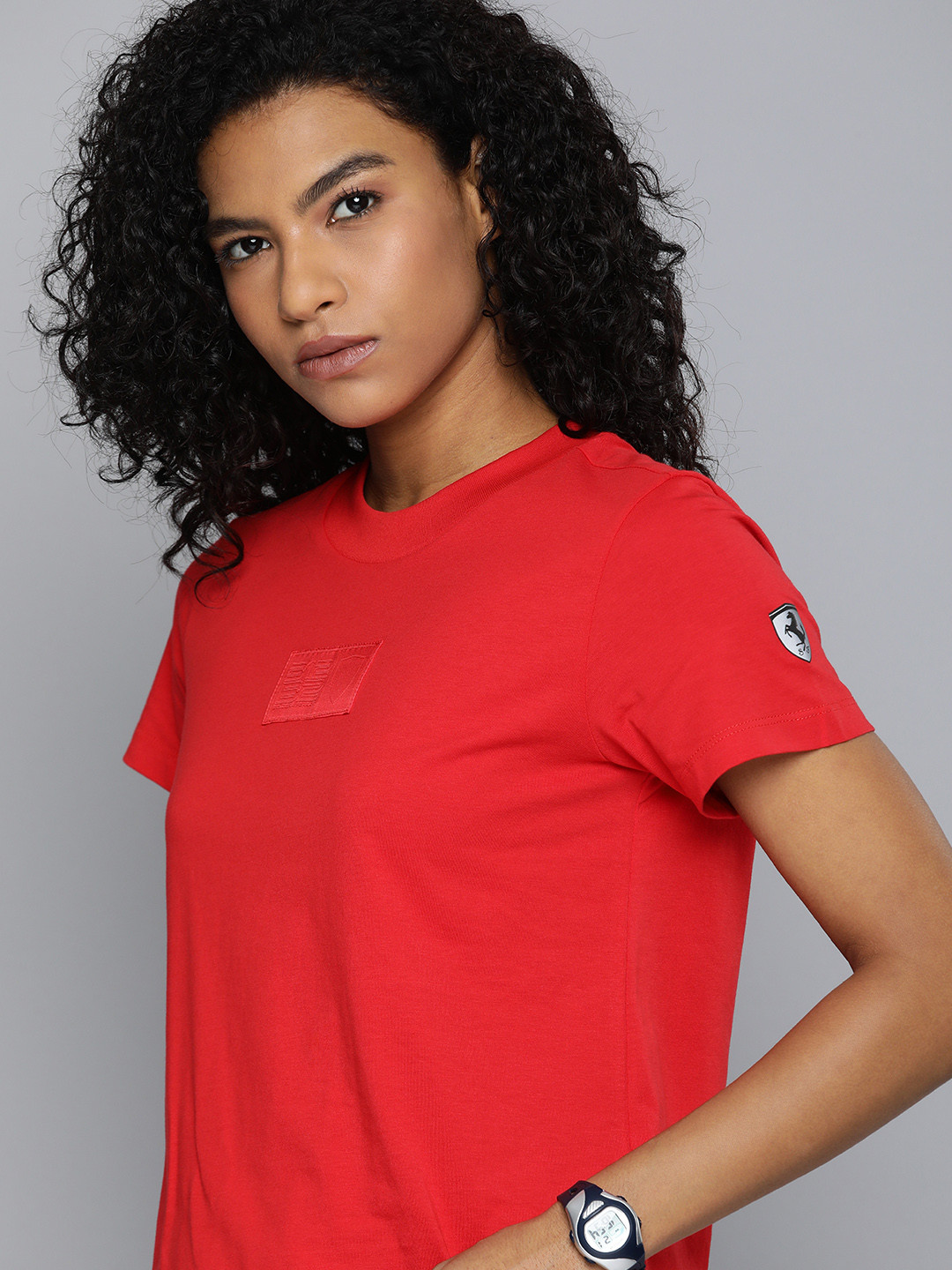 

PUMA Motorsport Brand Logo Scuderia Ferrari Formula 1 Pure Cotton Applique Outdoor T-shirt, Red