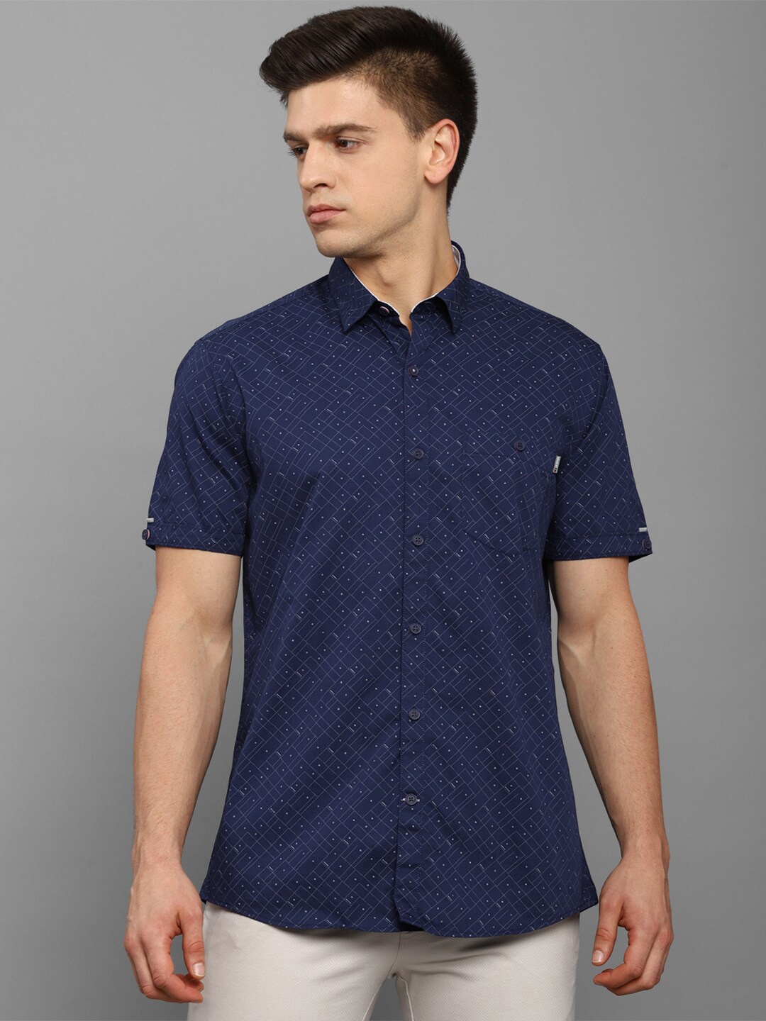 

Louis Philippe Sport Men Navy Blue Slim Fit Printed Casual Shirt