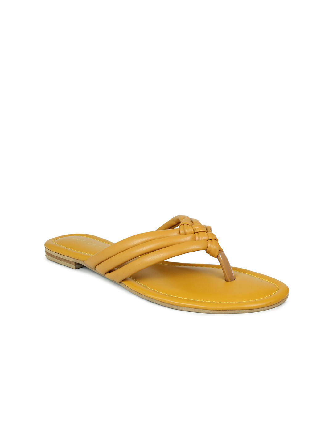 

DESIGN CREW Women Yellow T-Strap Flats with Bows