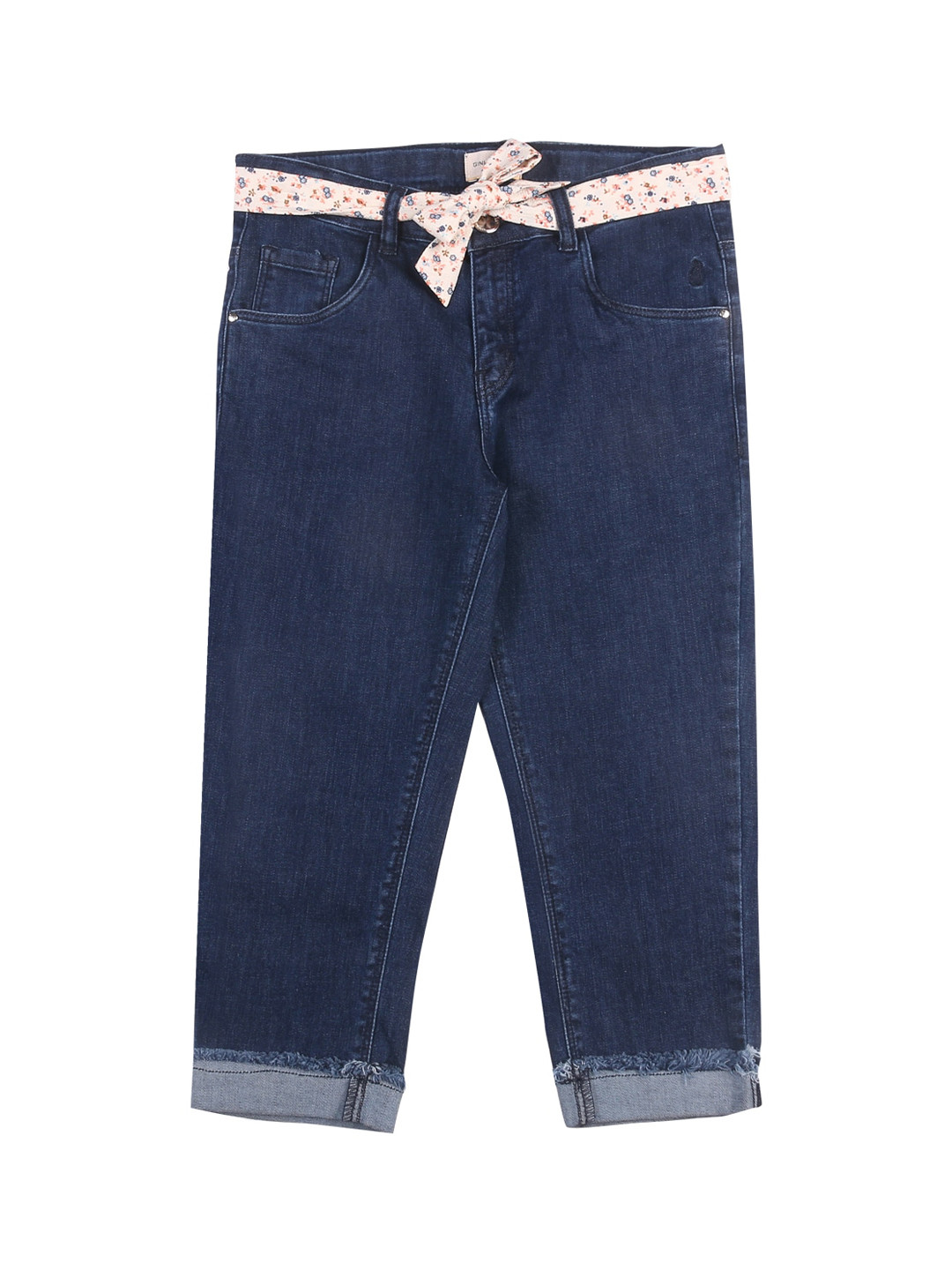 

Gini and Jony Kids Girls Navy Blue Denim Mid Rise Shorts