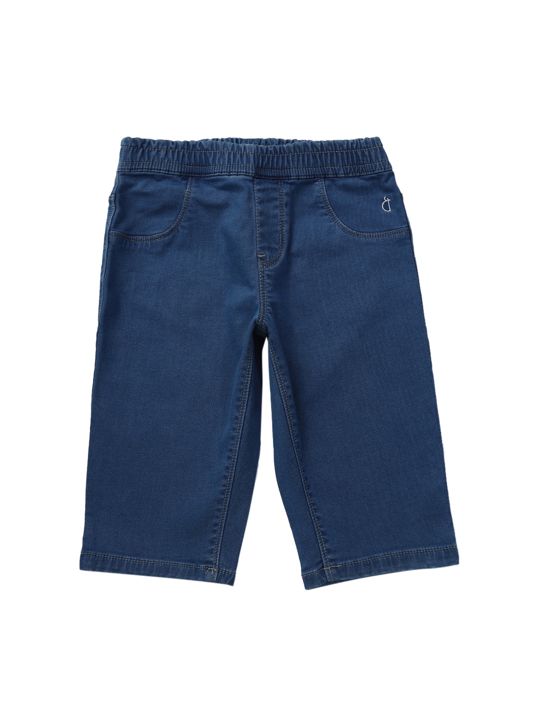 

Gini and Jony Girls Blue Solid Denim Shorts