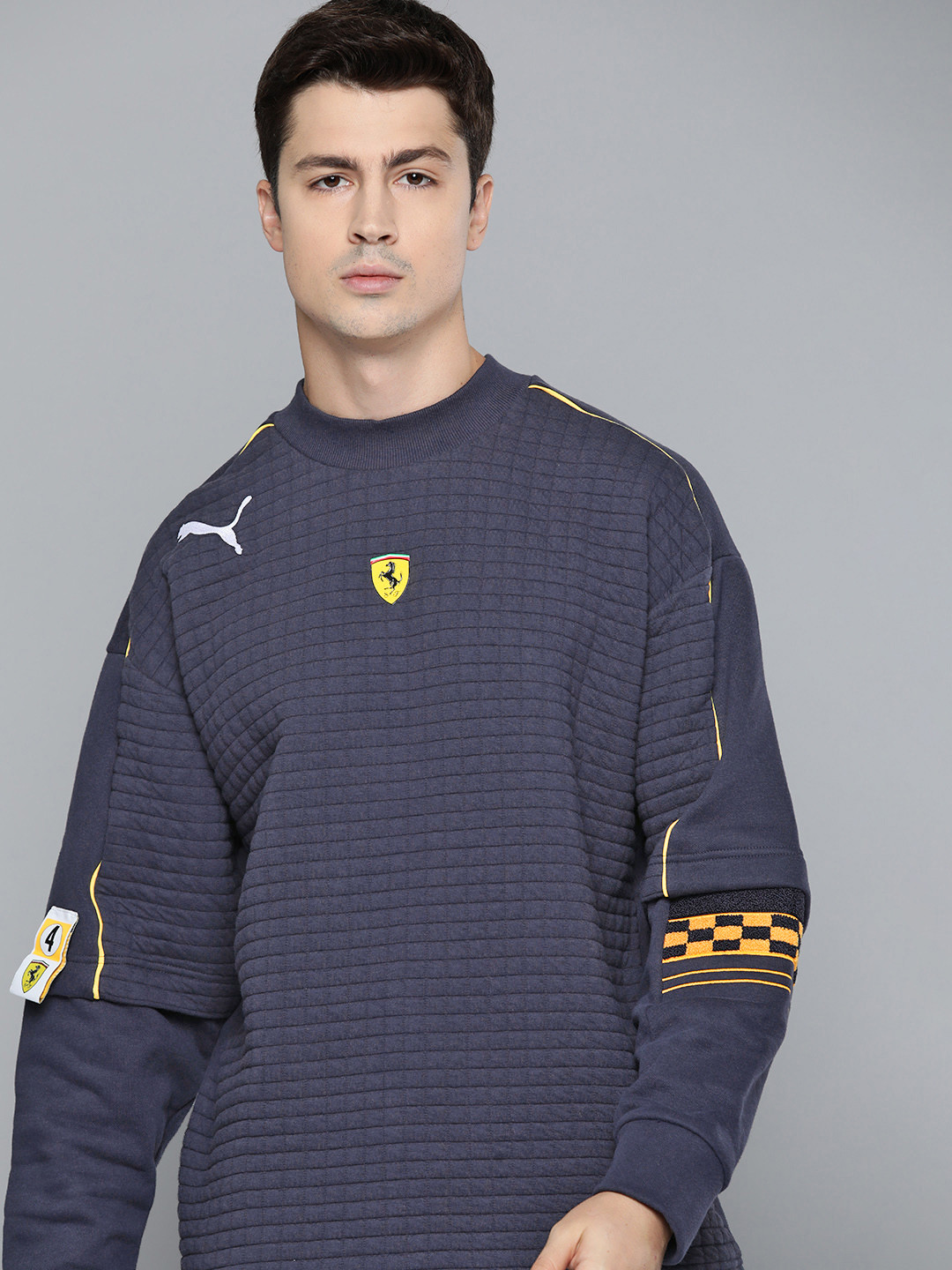 

PUMA Motorsport Men Navy Blue Quilted Ferrari Race Print Sweatshirt
