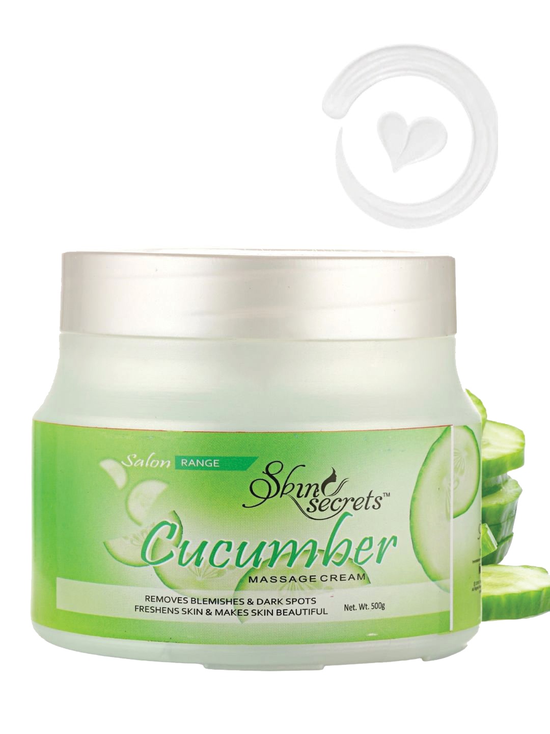 

Skin Secrets Cruelty-Free Cucumber Massage Cream To Remove Blemishes & Dark Spots - 500 g, Green