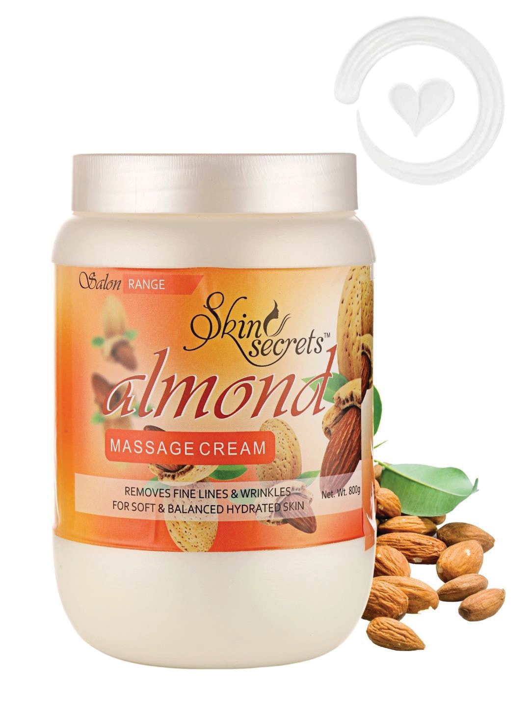 

Skin Secrets Cruelty-Free Almond Massage Cream To Remove Fine Lines & Wrinkles - 800 g, Orange