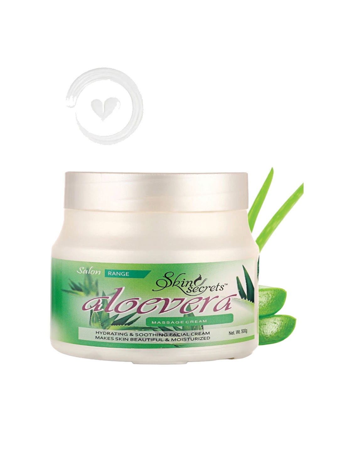 

Skin Secrets Cruelty-Free Aloe Vera Massage Cream For Hydrating & Soothing Skin - 500 g, Green
