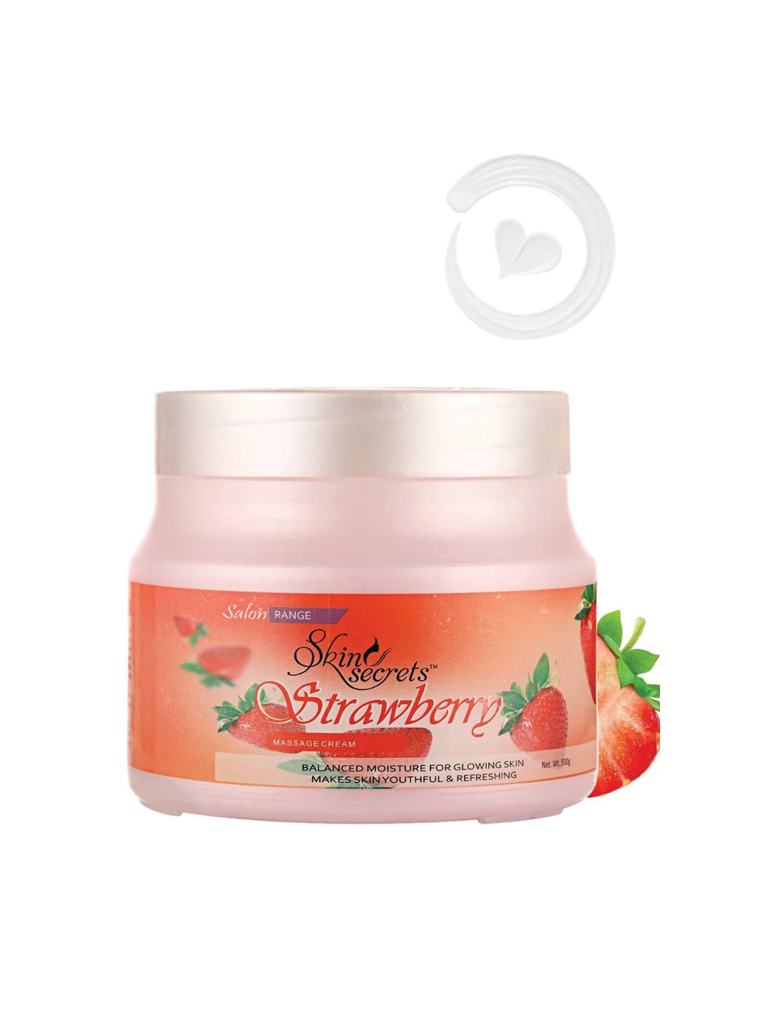 

Skin Secrets Cruelty-Free Strawberry Massage Cream For Youthful & Glowing Skin - 500 g, Pink