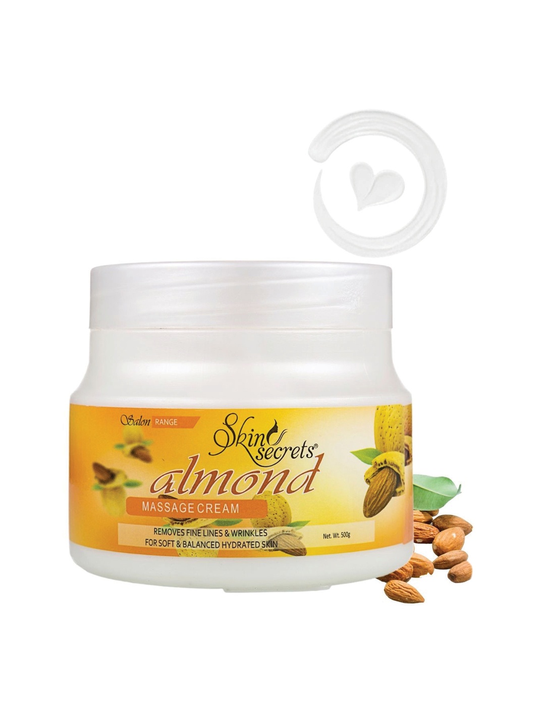 

Skin Secrets Cruelty-Free Almond Massage Cream To Remove Fine Lines & Wrinkles - 500 g, Yellow