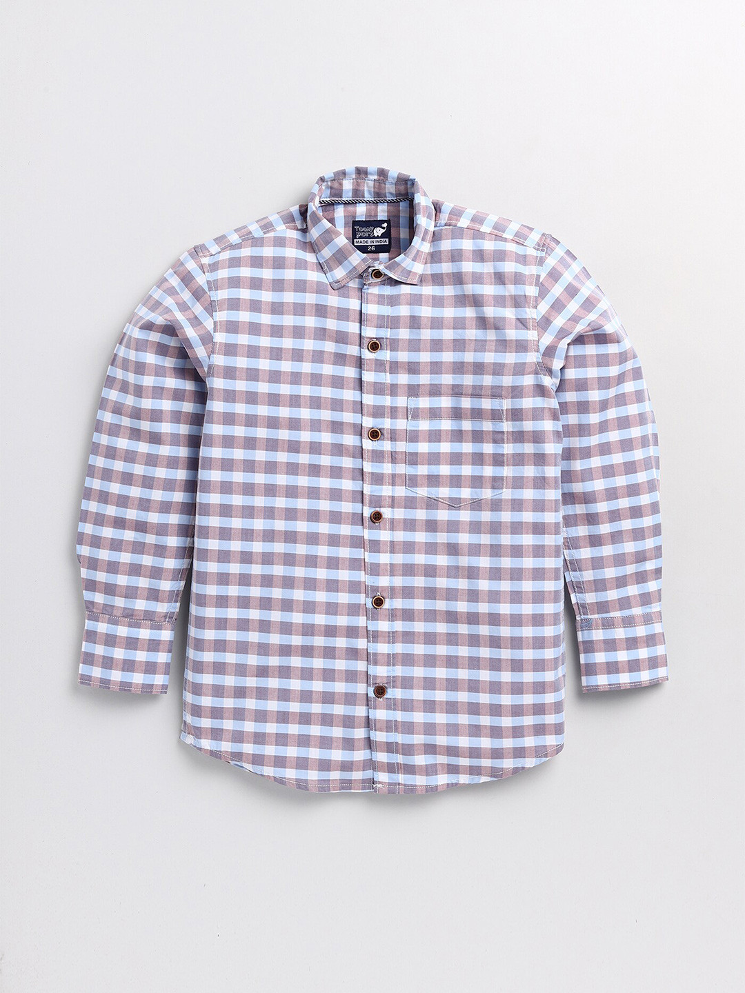 

Toonyport Boys Pink Gingham Checks Checked Casual Shirt