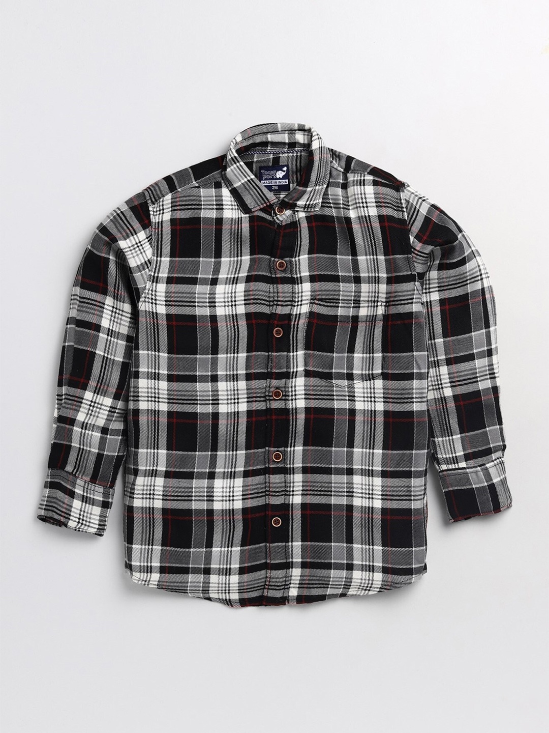 

Toonyport Boys Grey Tartan Checks Checked Casual Shirt