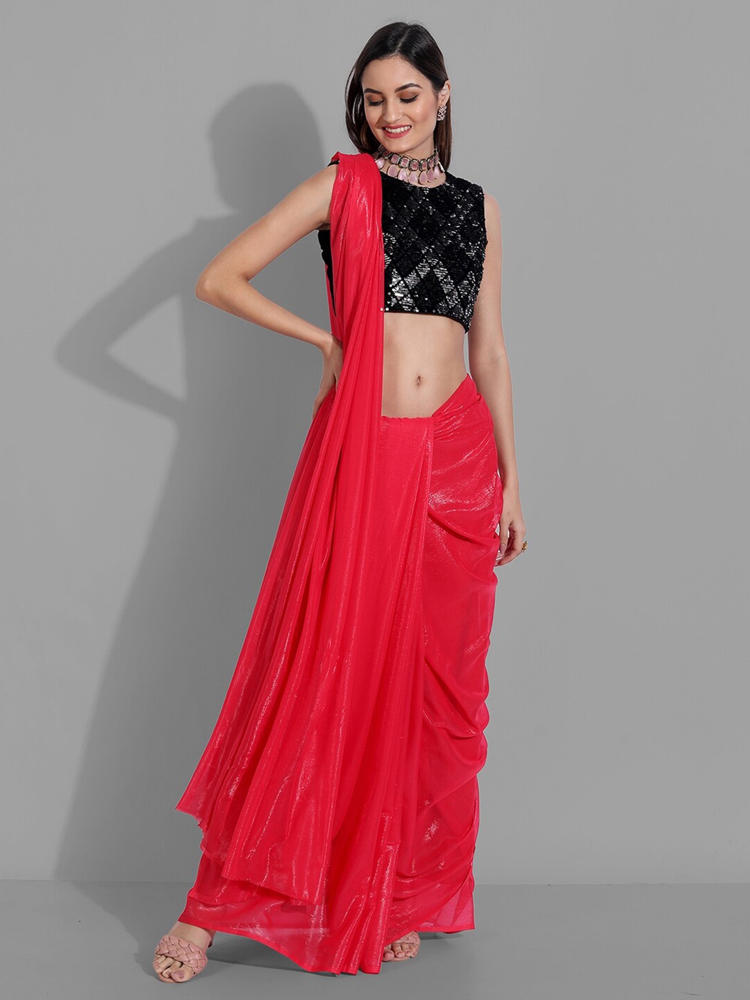 

Mitera Red Bomkai silk Saree
