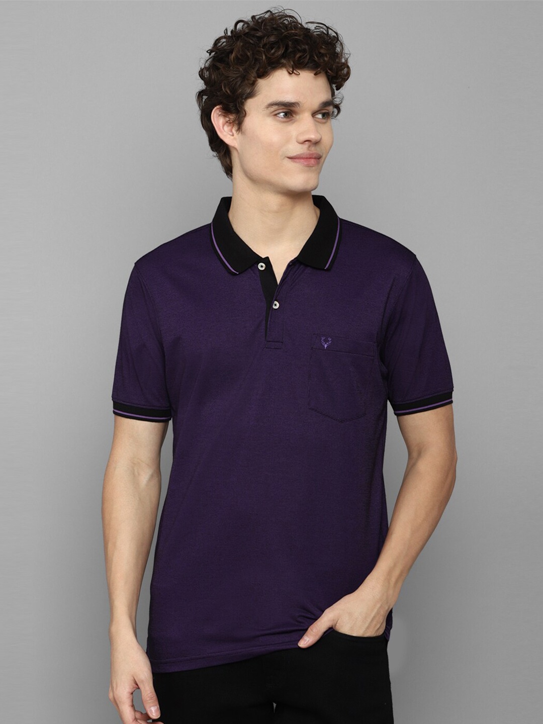 

Allen Solly Men Blue Polo Collar T-shirt