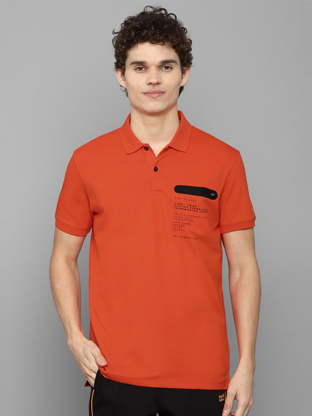 

Allen Solly Tribe Men Orange Polo Collar T-shirt