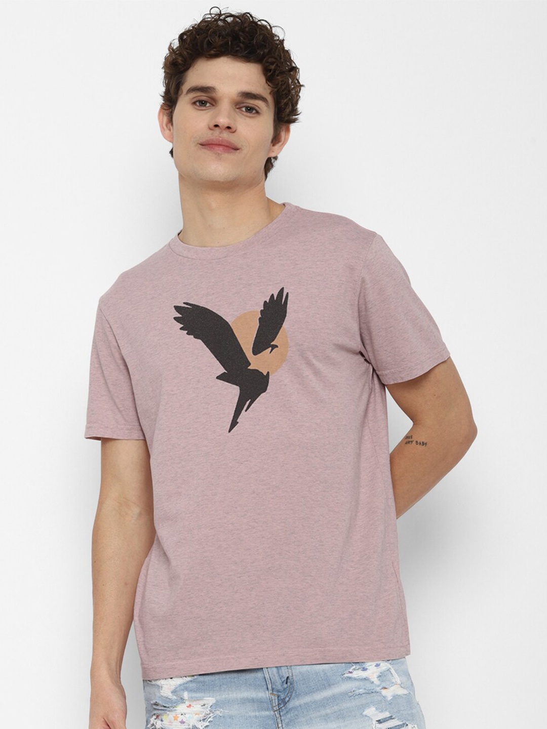 

AMERICAN EAGLE OUTFITTERS Men Pink Printed T-shirt