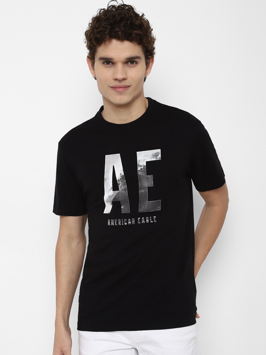 

AMERICAN EAGLE OUTFITTERS Men Black Printed T-shirt