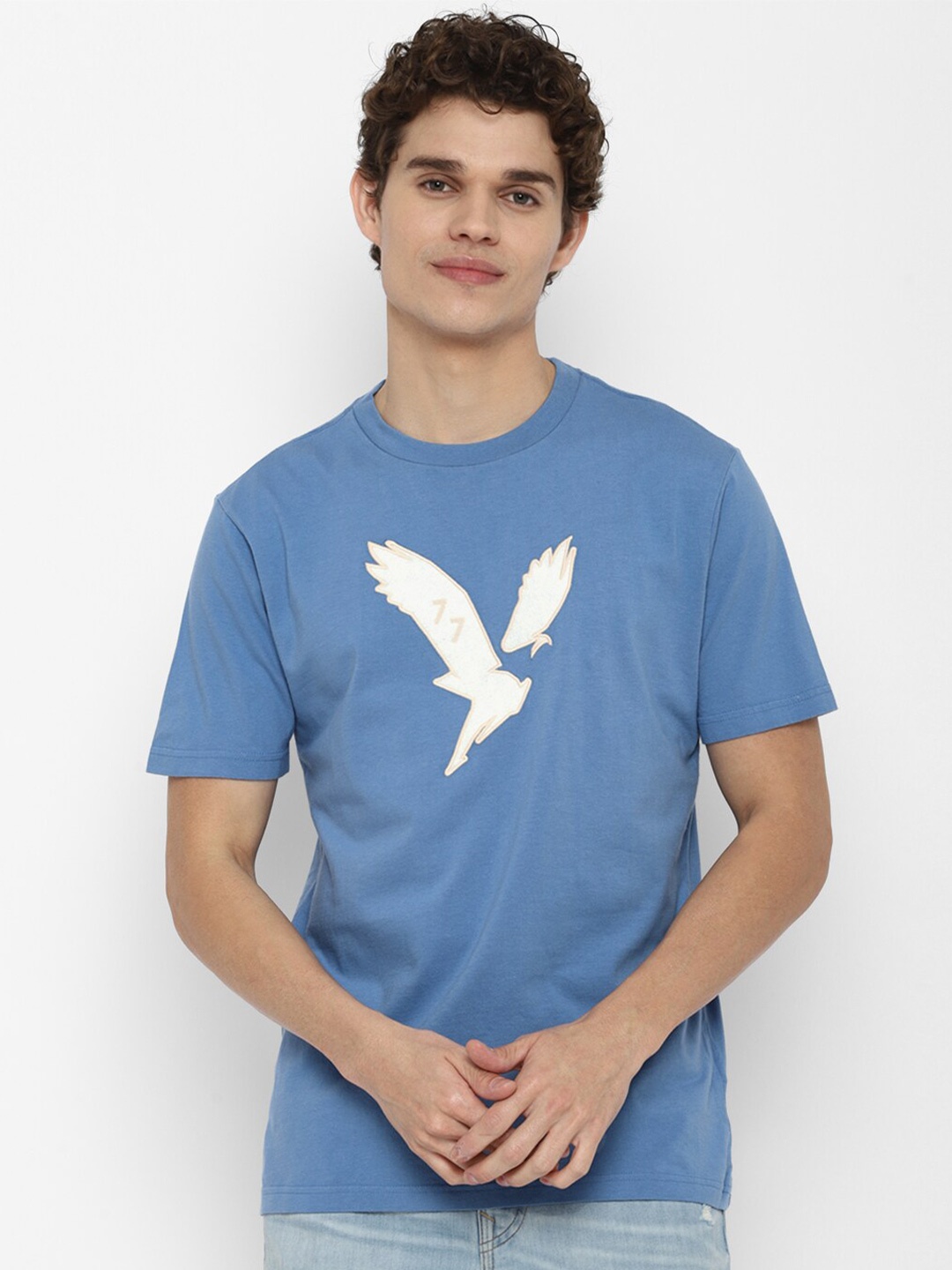 

AMERICAN EAGLE OUTFITTERS Men Blue & canyon sunset Printed Raw Edge T-shirt