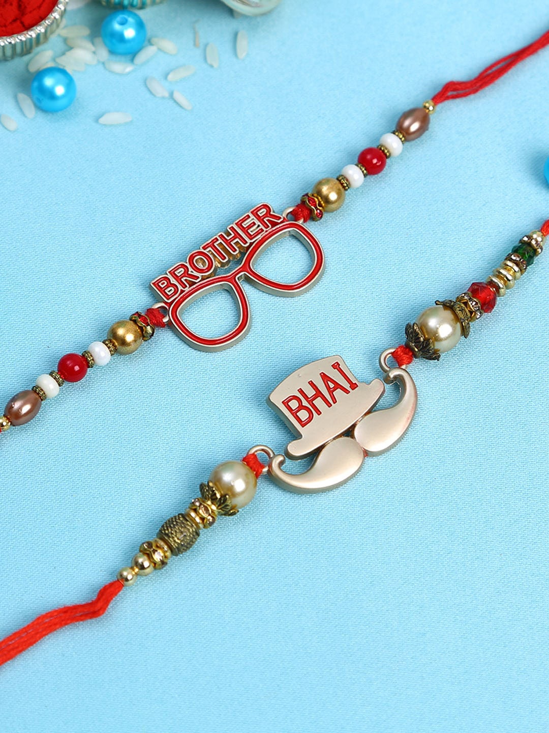 

Aapno Rajasthan Set of 2 Quirky Stylish Rakhi, Multi