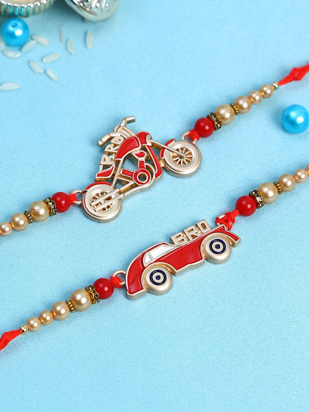 

Aapno Rajasthan Set of 2 Multicoloured Rakhi, Multi