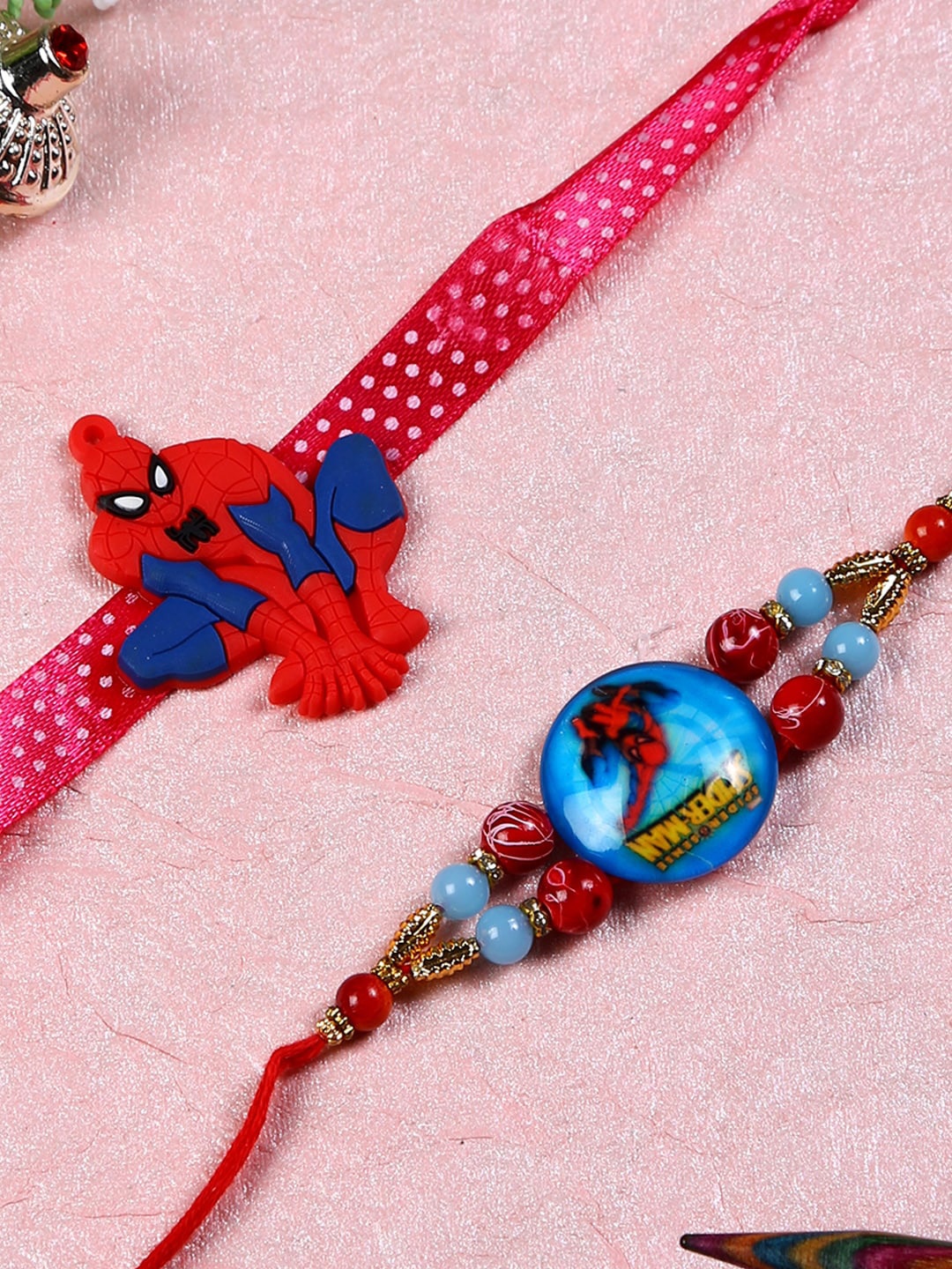 

Aapno Rajasthan Set of 2 Multicoloured Spiderman Rakhi, Multi