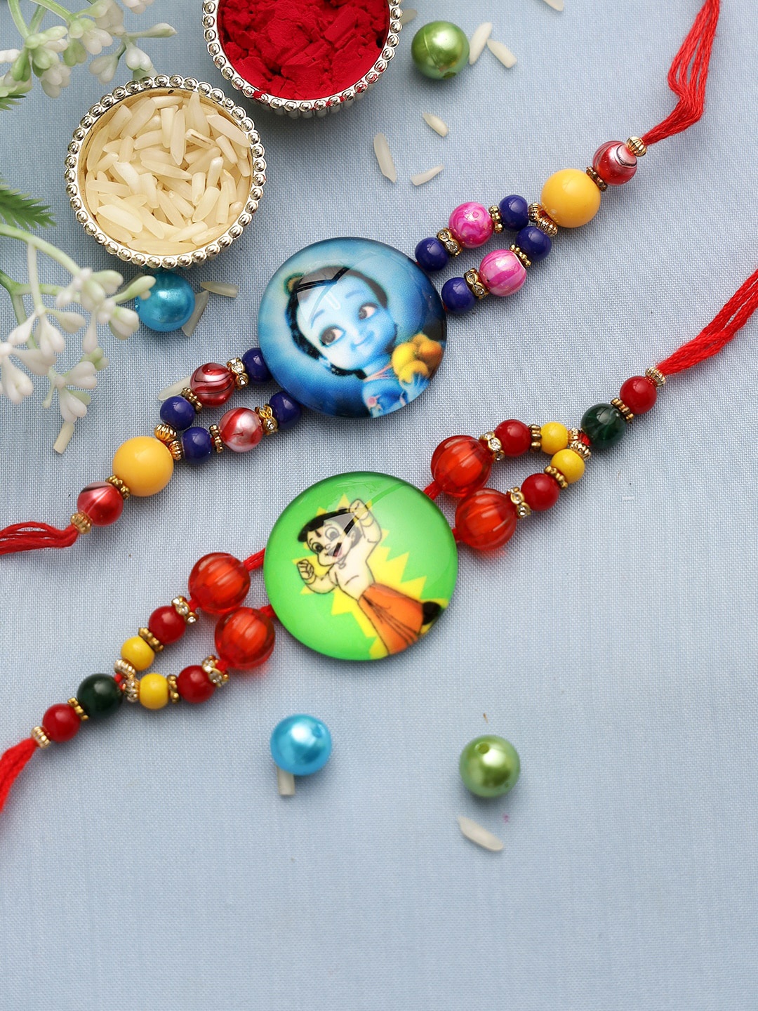 

Aapno Rajasthan Set of 2 Multocoloured Superhero Rakhi, Multi