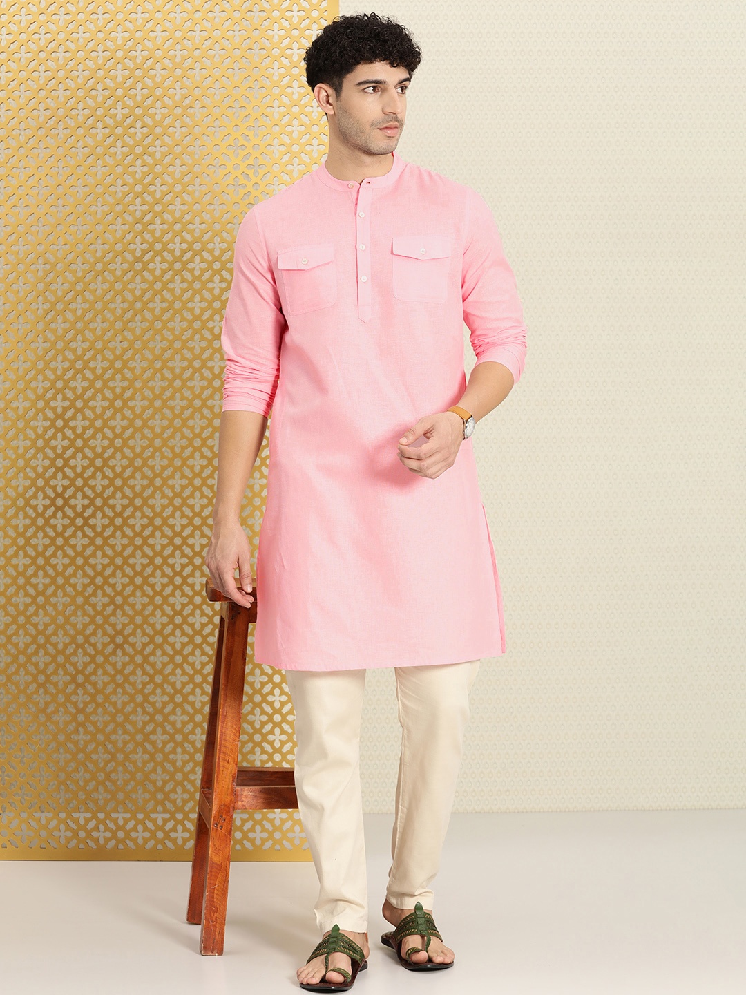 

House of Pataudi Jashn Pathani Kurta, Pink