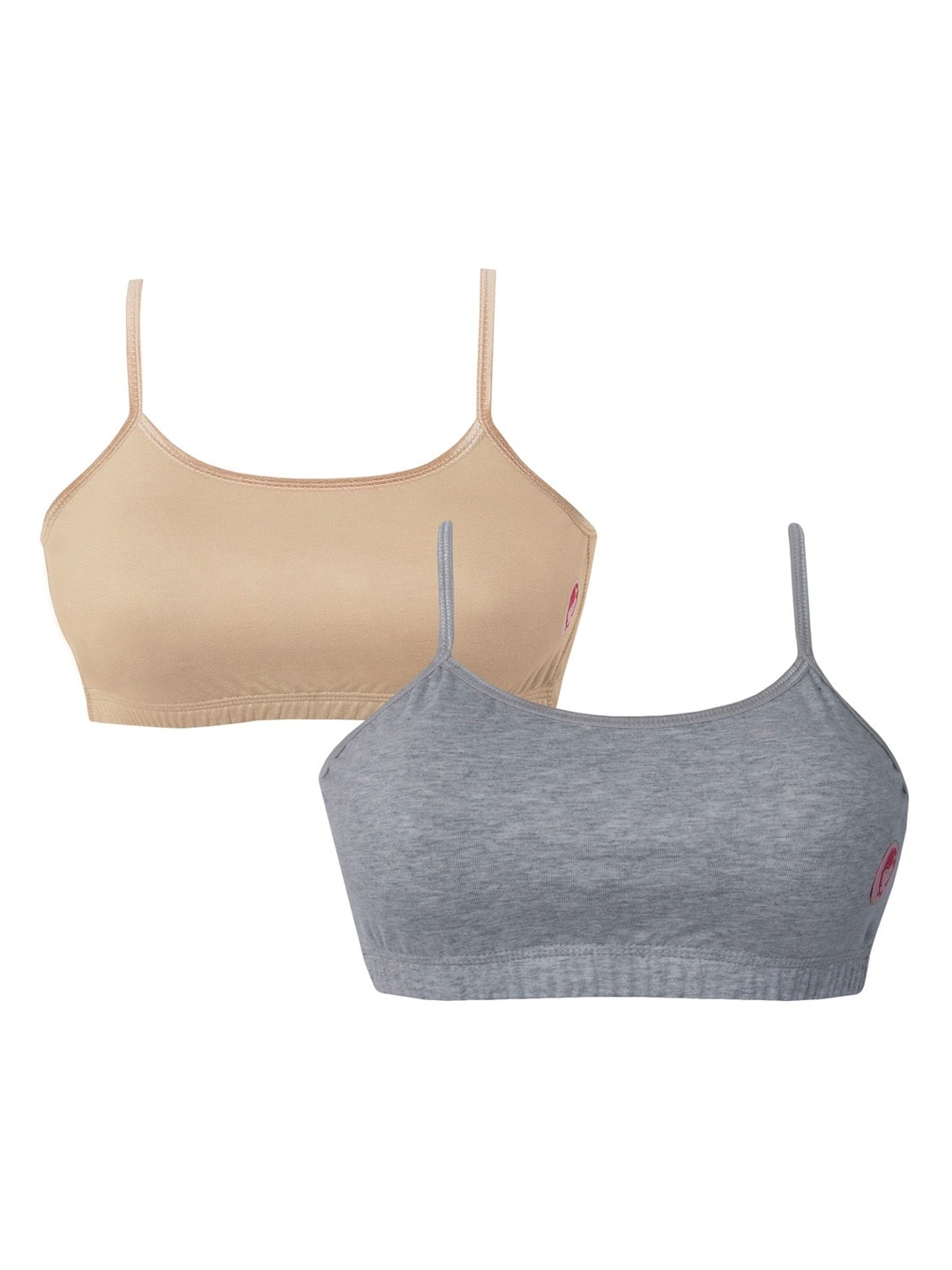 

Girls Pack Of 2 Double Layer Premium Cotton Non-Wired Non Padded Beginners Bra DCBRJU6909/xxxs, Beige