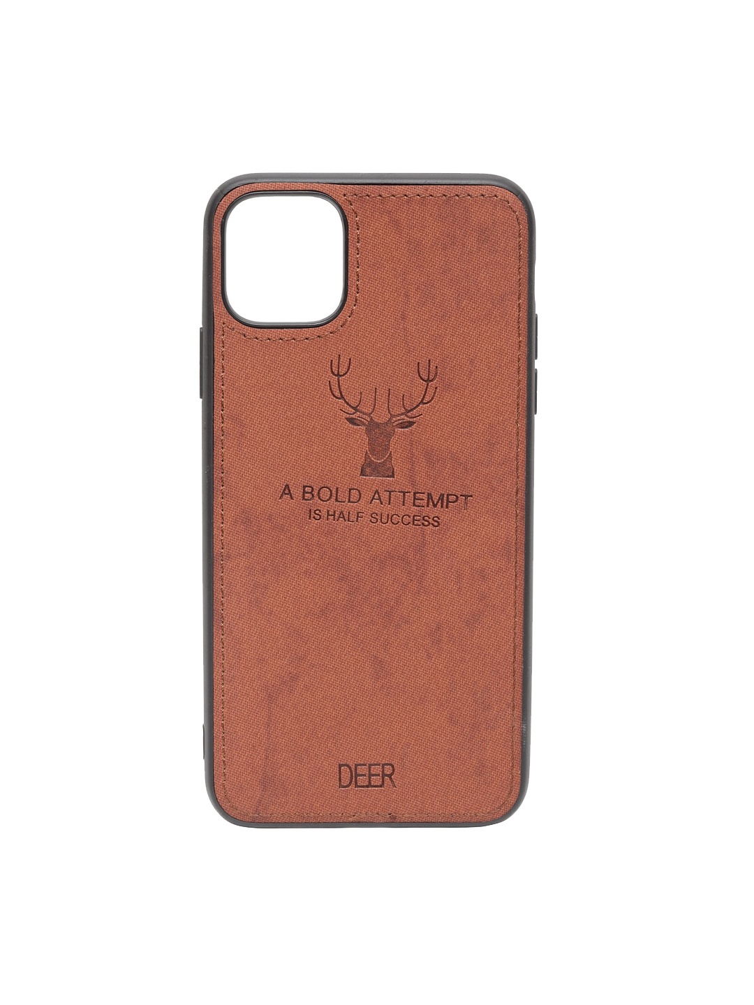 

TREEMODA Brown Textured Deer Print Leather iPhone 11 Pro Back Case