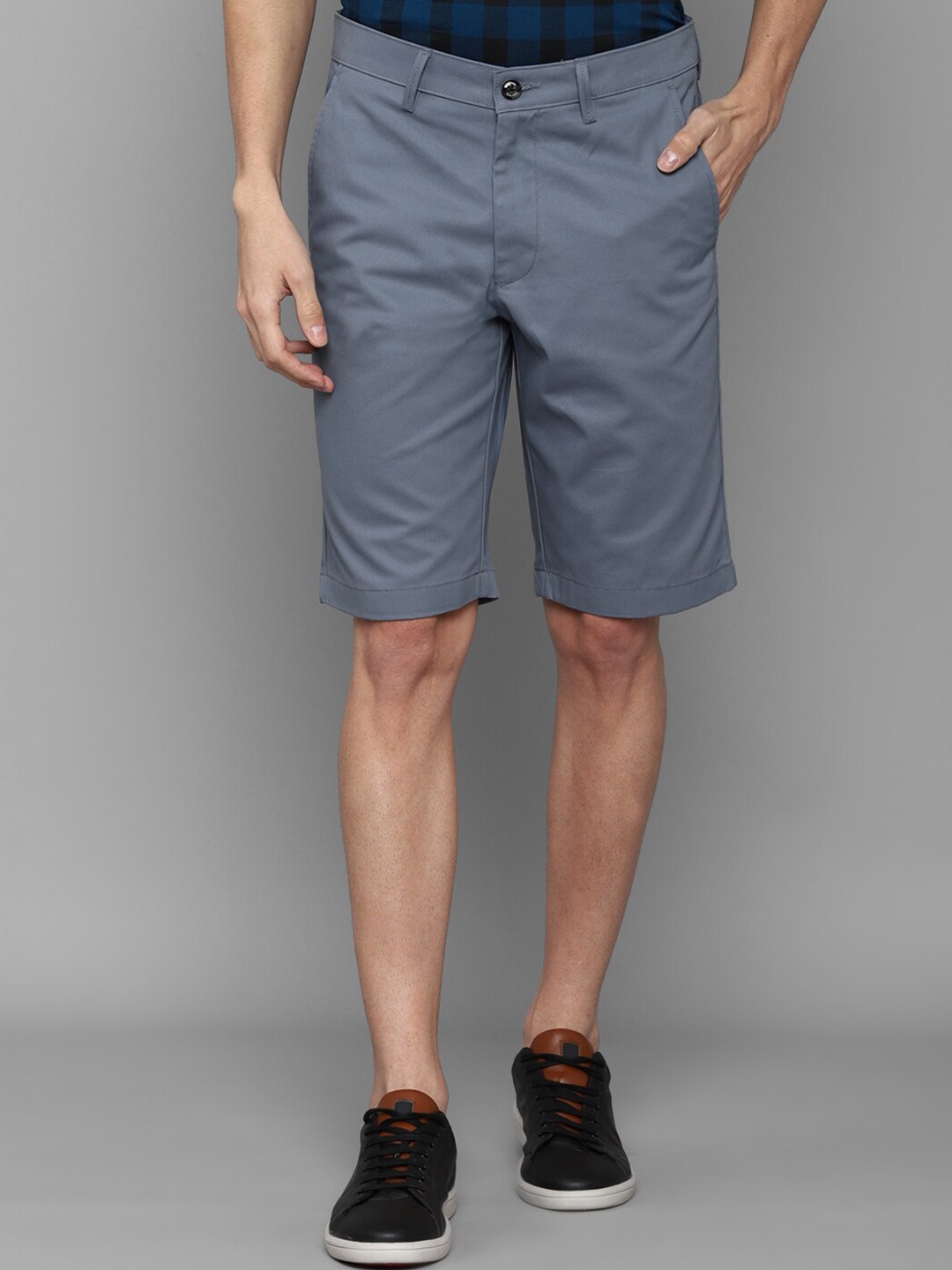 

Allen Solly Men Grey 100% Cotton Slim Fit Regular Shorts