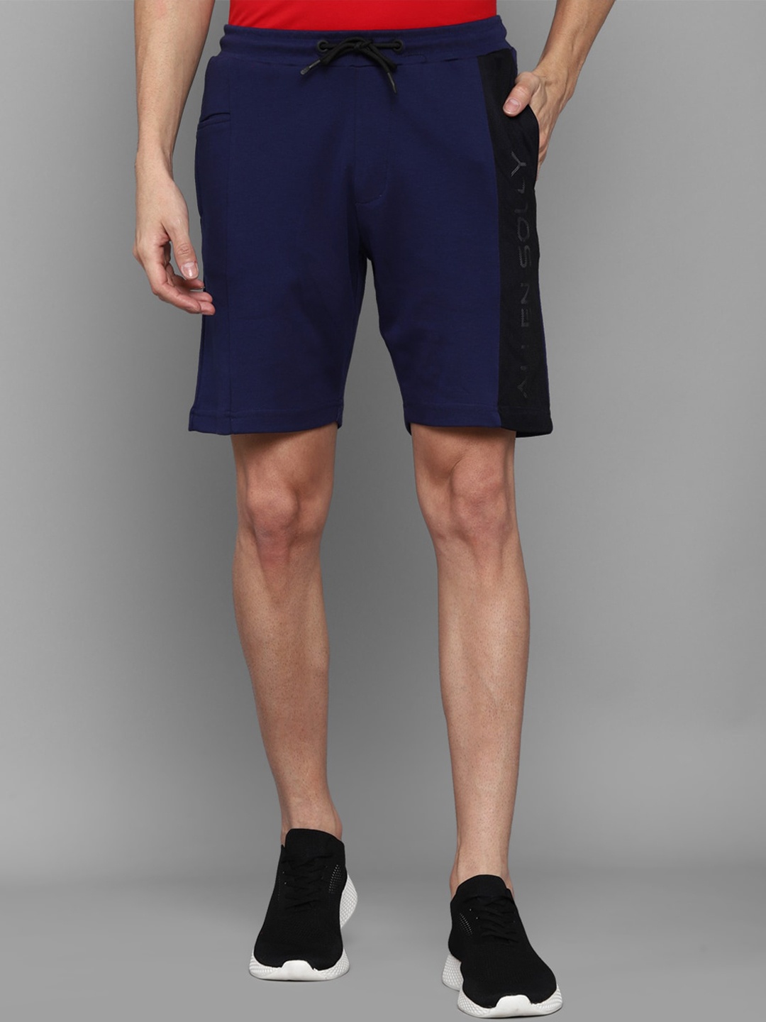 

Allen Solly Men Navy Blue Slim Fit Shorts
