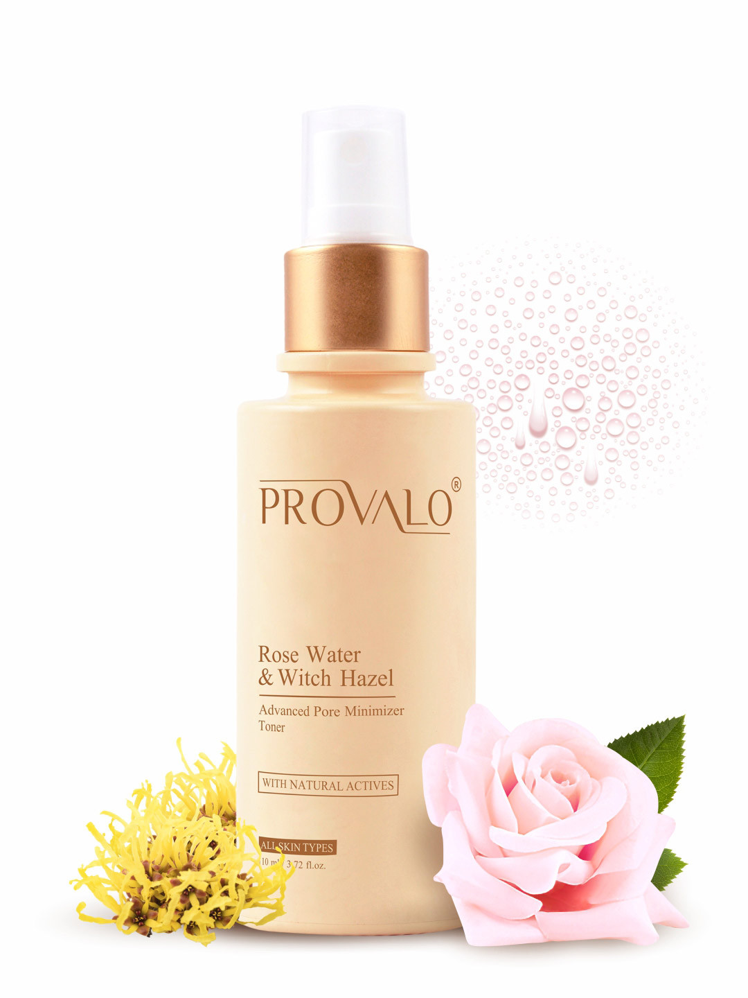 

PROVALO Rose Water & Witch Hazel Advanced Pore Minimizer Toner with Natural Actives 110 ml, Beige