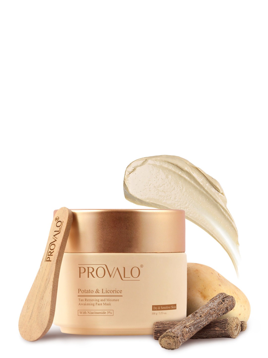 

PROVALO Potato & Licorice Tan Removing Face Mask 100ml, Off white