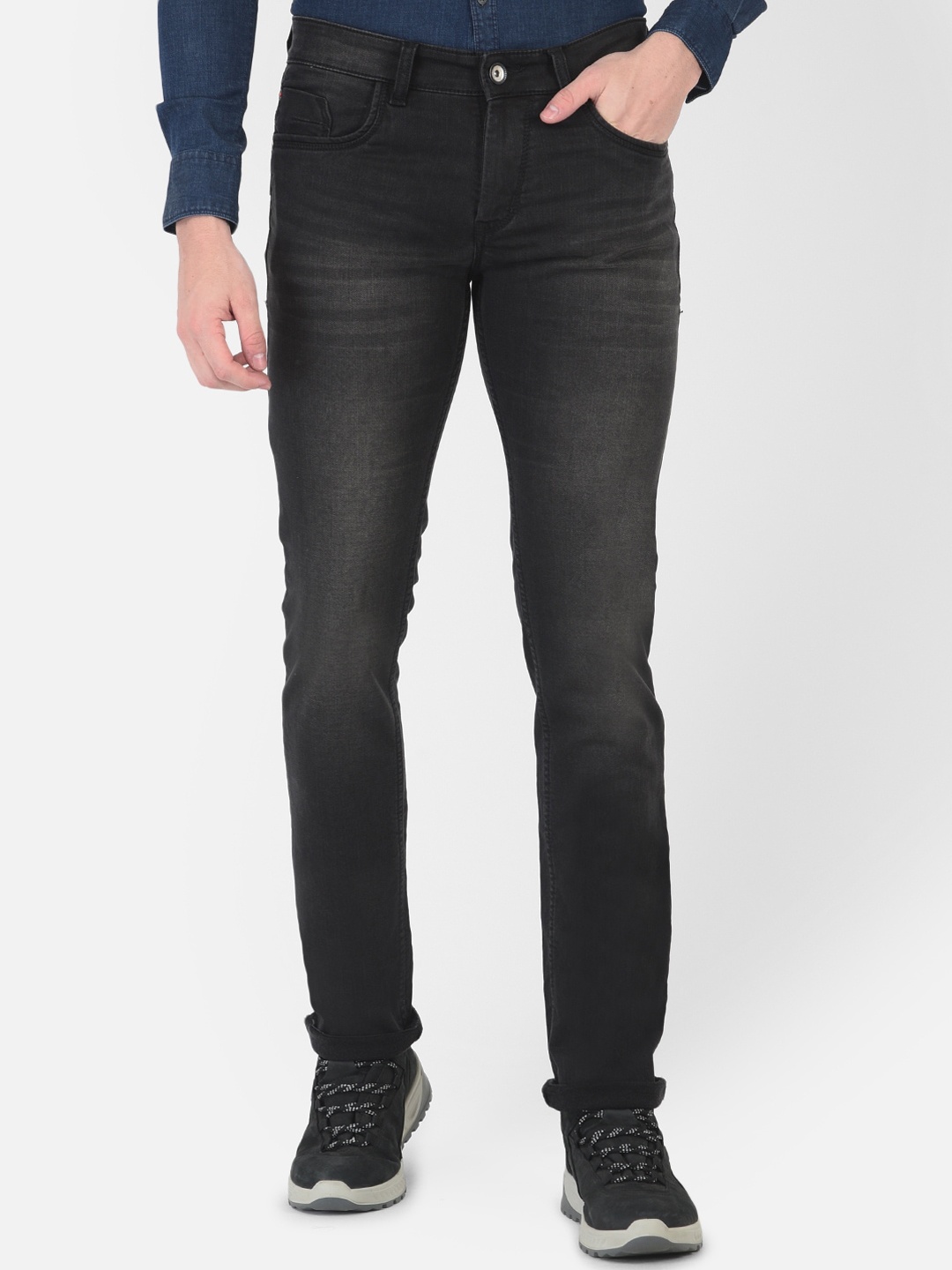 

Crimsoune Club Men Black Urban Slim Fit Light Fade Stretchable Jeans