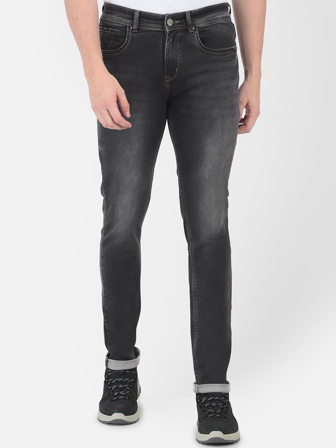 

Crimsoune Club Men Grey Urban Slim Fit Heavy Fade Stretchable Jeans