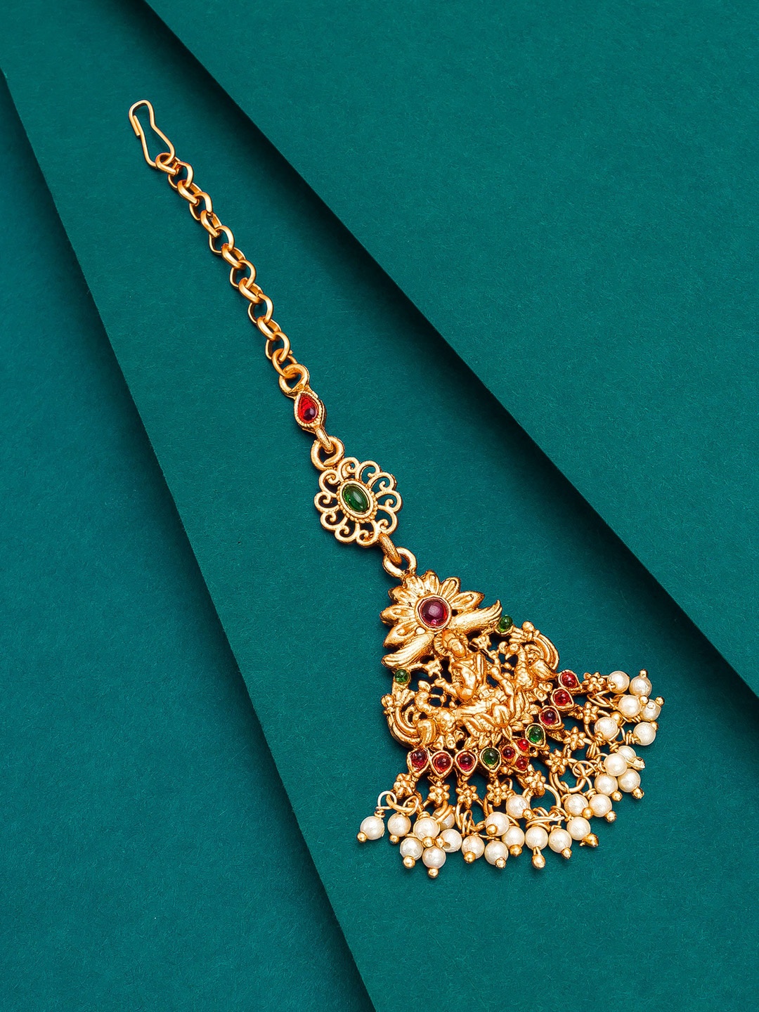 

aadita Gold-Plated Kundan Studded Maangtikka