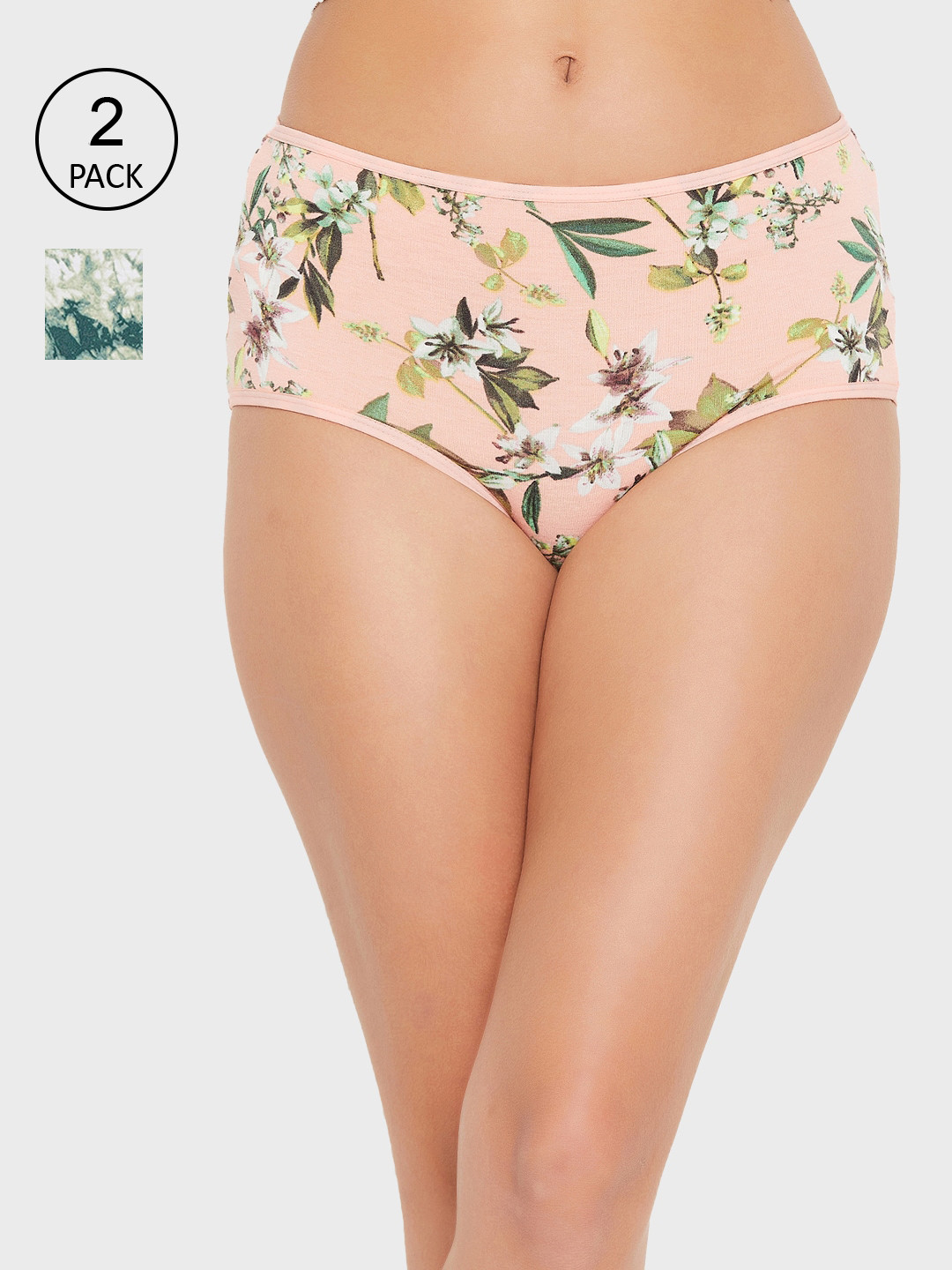 

Clovia Women Pack Of 2 Printed Hipster Briefs, Pink