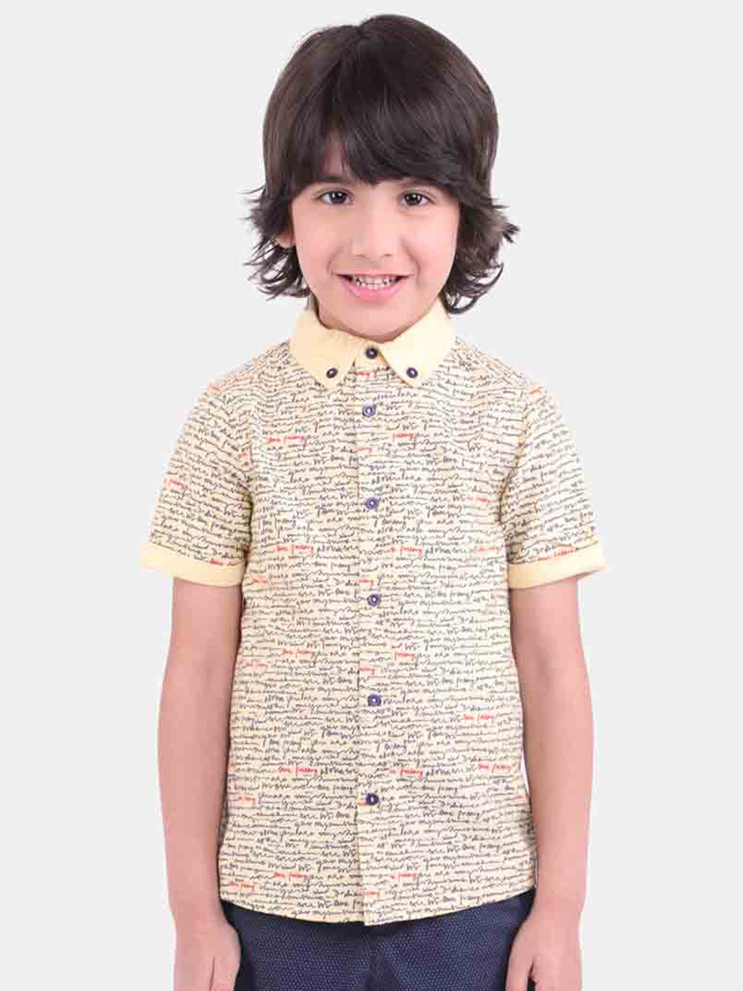 

One Friday Boys Yellow Comfort Floral Printed Casual Shirt