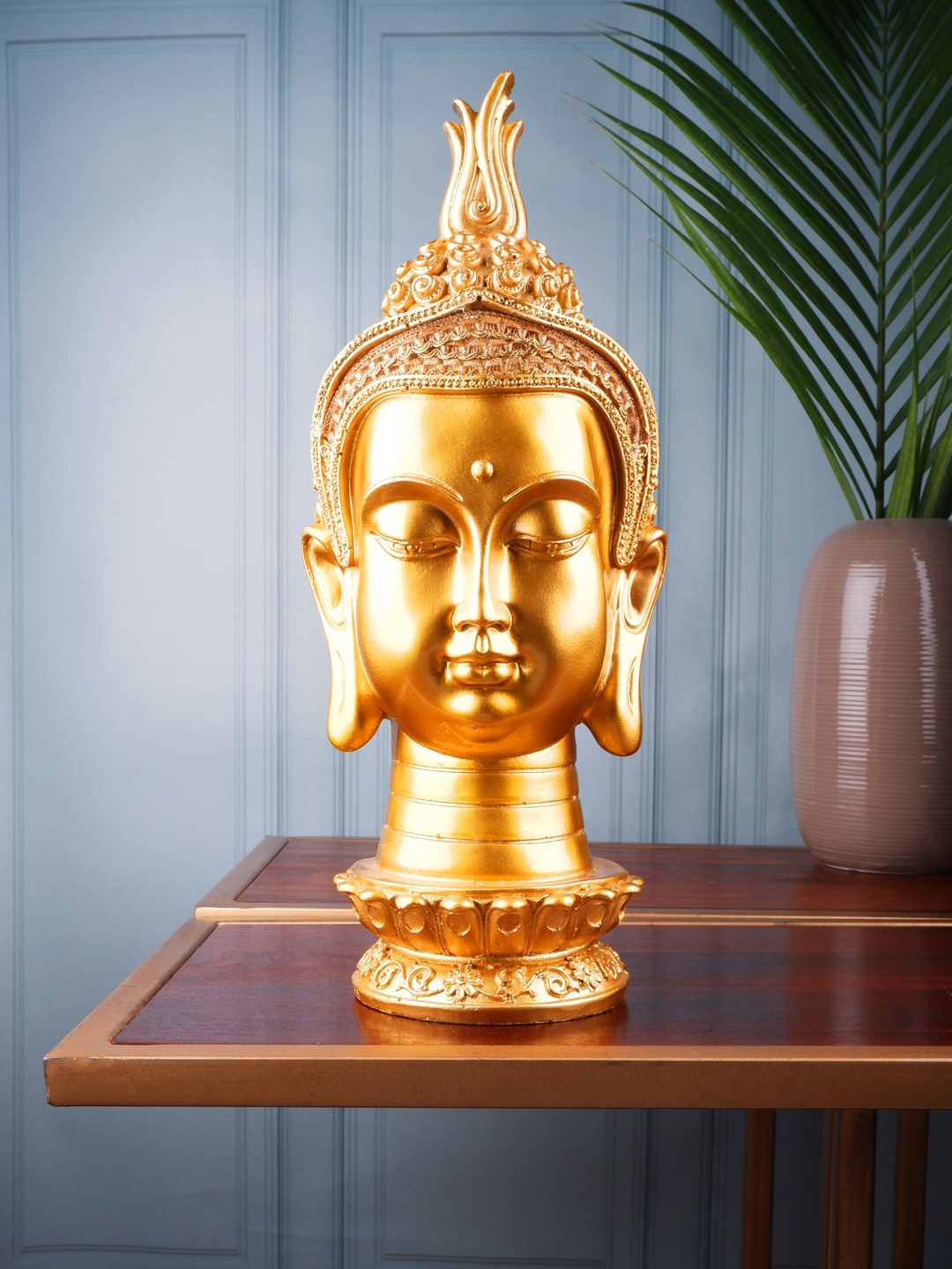 

THE WHITE INK DECOR Gold-Toned Buddha figurine Showpieces