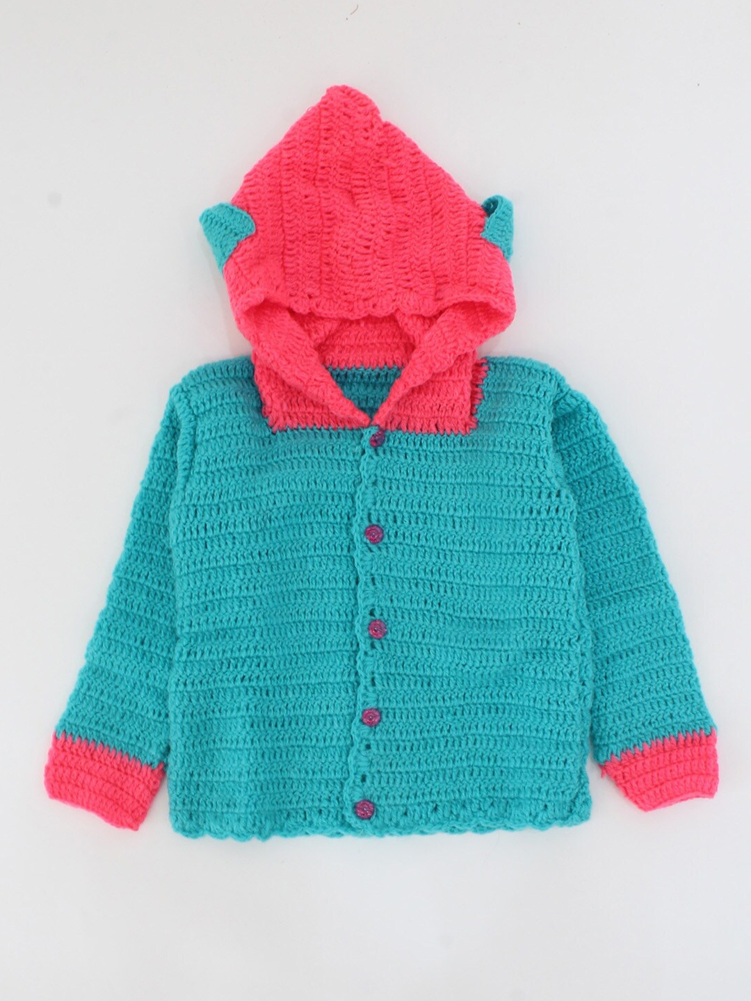 

Woonie Unisex Kids Green & Red Colourblocked