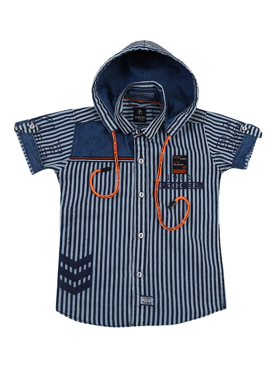 

V-Mart Boys Blue Striped Regular Fit Casual Shirt