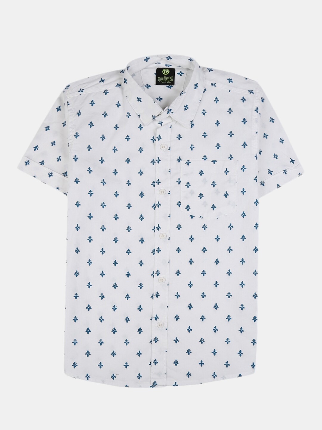 

V-Mart Boys White Printed Casual Shirt