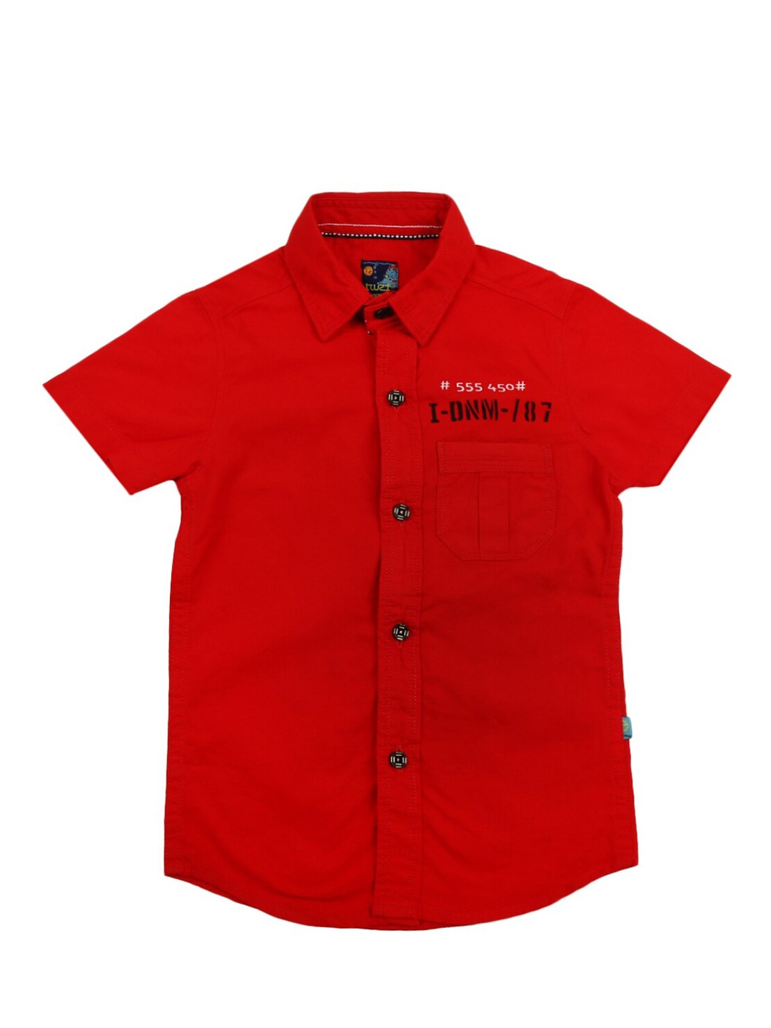 

V-Mart Boys Red Solid Spread Collar Casual Shirt