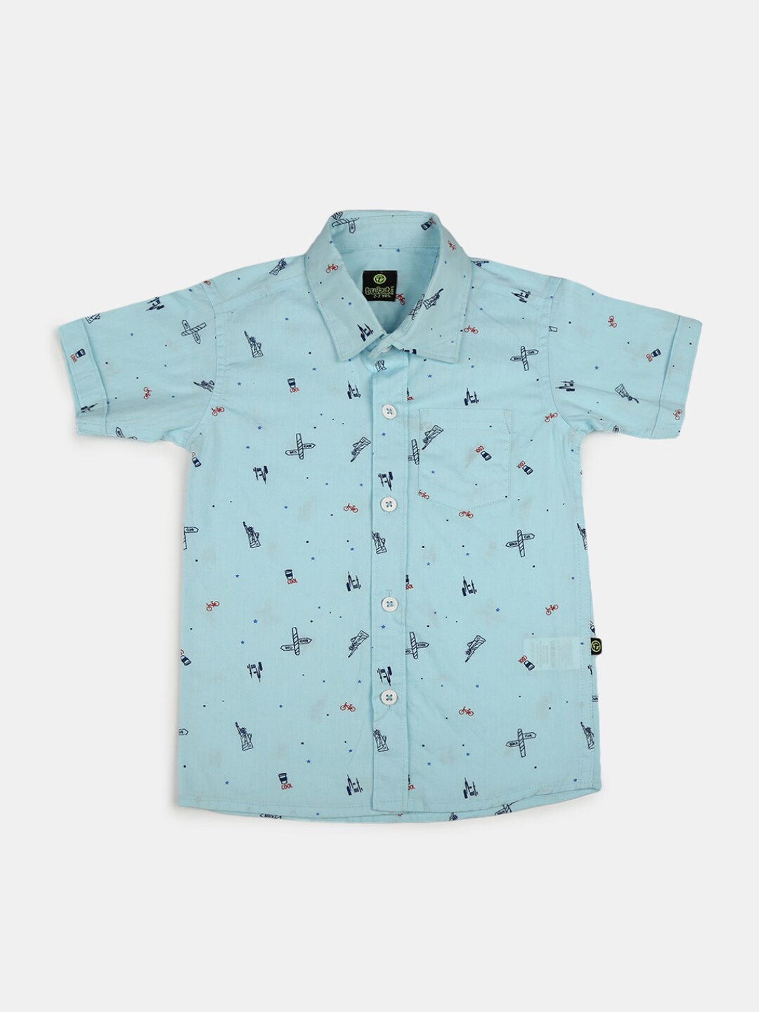 

V-Mart Boys Sea Green Printed Casual Shirt