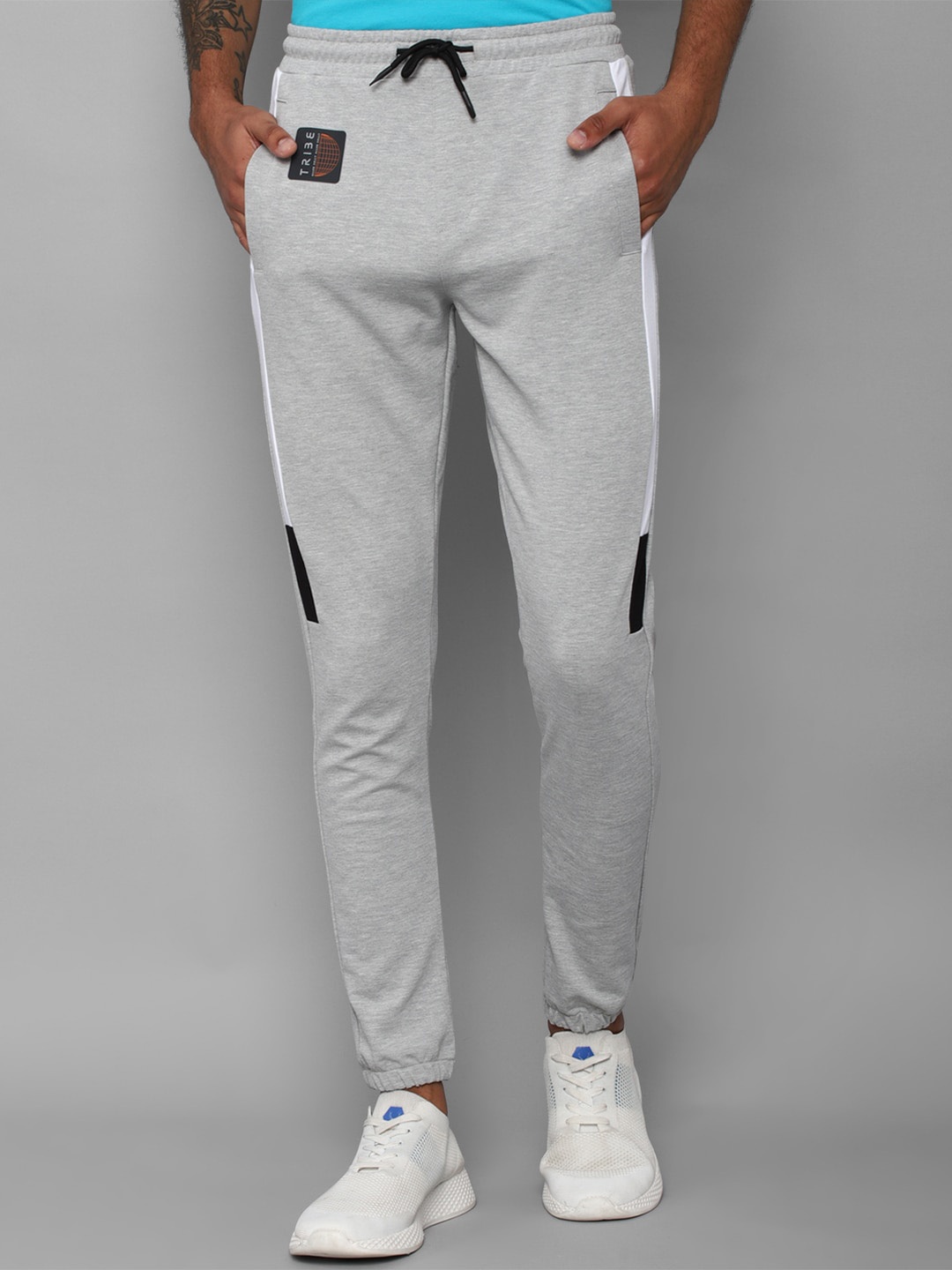 

Allen Solly Tribe Men Grey Self-Design Cotton Track Pant